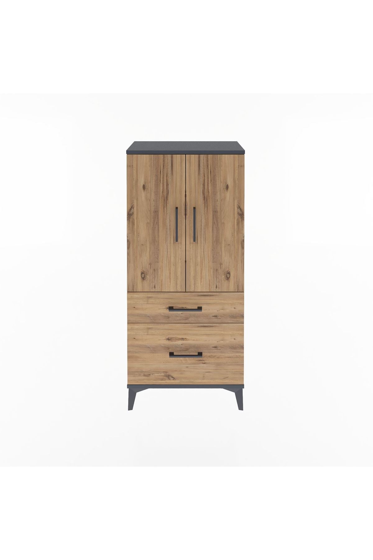 Arges Dolap 2 Raflı 2 Çekmeceli 2 Kapaklı 60x30x134 - S17M071V6A
