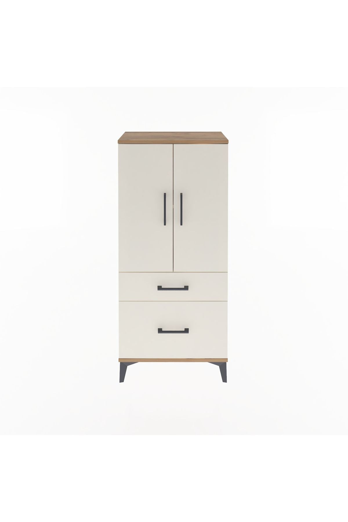 Arges Dolap 2 Raflı 2 Çekmeceli 2 Kapaklı 60x30x134 - S17M071V7A