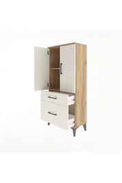 Arges Dolap 2 Raflı 2 Çekmeceli 2 Kapaklı 60x30x134 - S17M071V7A