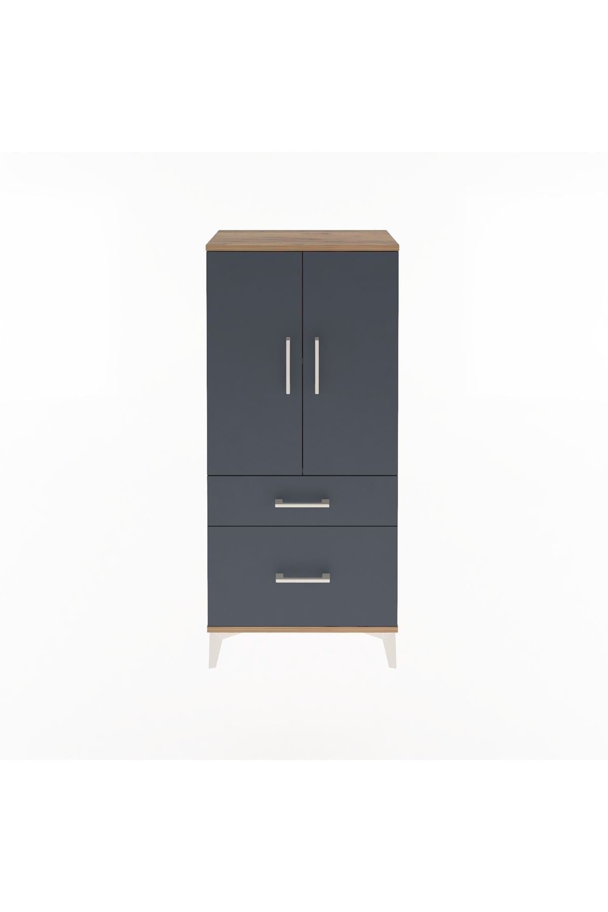 Arges Dolap 2 Raflı 2 Çekmeceli 2 Kapaklı 60x30x134 - S17M071V8A