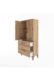 Arges Dolap 2 Raflı 2 Çekmeceli 2 Kapaklı 60x30x134 - S17M071V9A