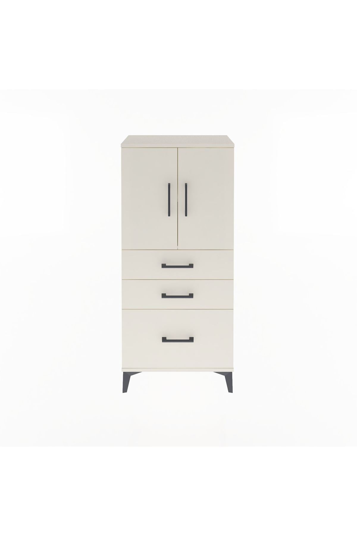 Arges Dolap 2 Raflı 3 Çekmeceli 2 Kapaklı 60x30x134 - S17M072V1A