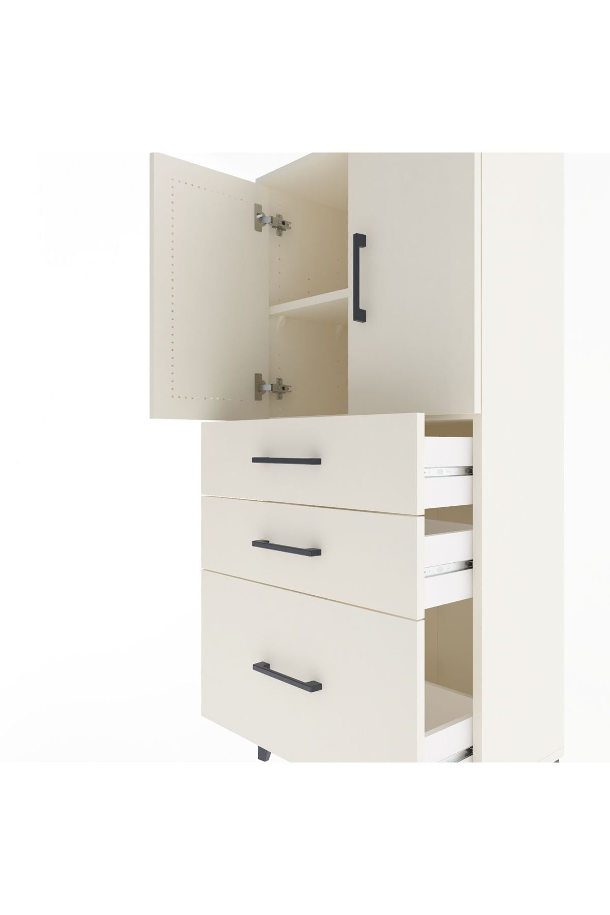 Arges Dolap 2 Raflı 3 Çekmeceli 2 Kapaklı 60x30x134 - S17M072V1A