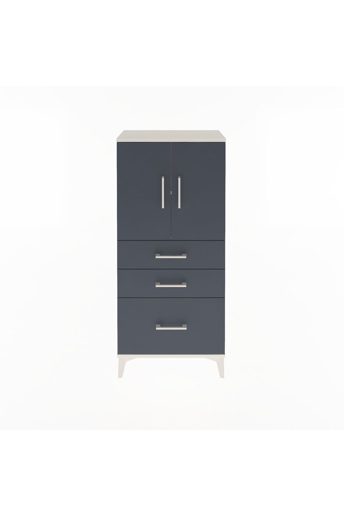 Arges Dolap 2 Raflı 3 Çekmeceli 2 Kapaklı 60x30x134 - S17M072V2A