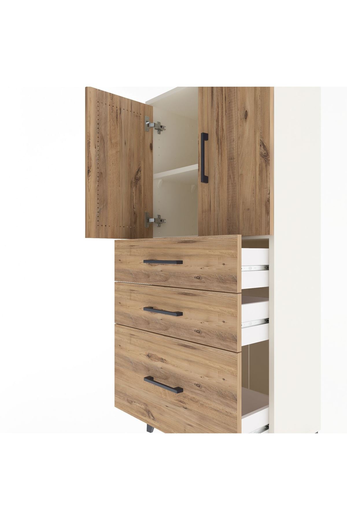 Arges Dolap 2 Raflı 3 Çekmeceli 2 Kapaklı 60x30x134 - S17M072V3A