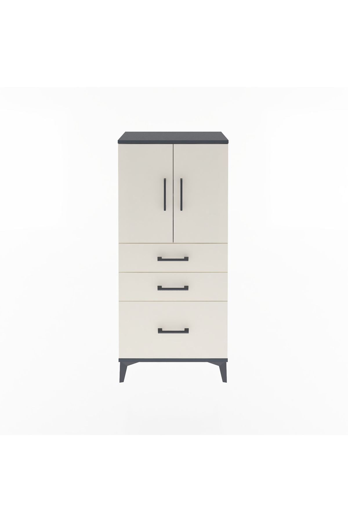 Arges Dolap 2 Raflı 3 Çekmeceli 2 Kapaklı 60x30x134 - S17M072V4A