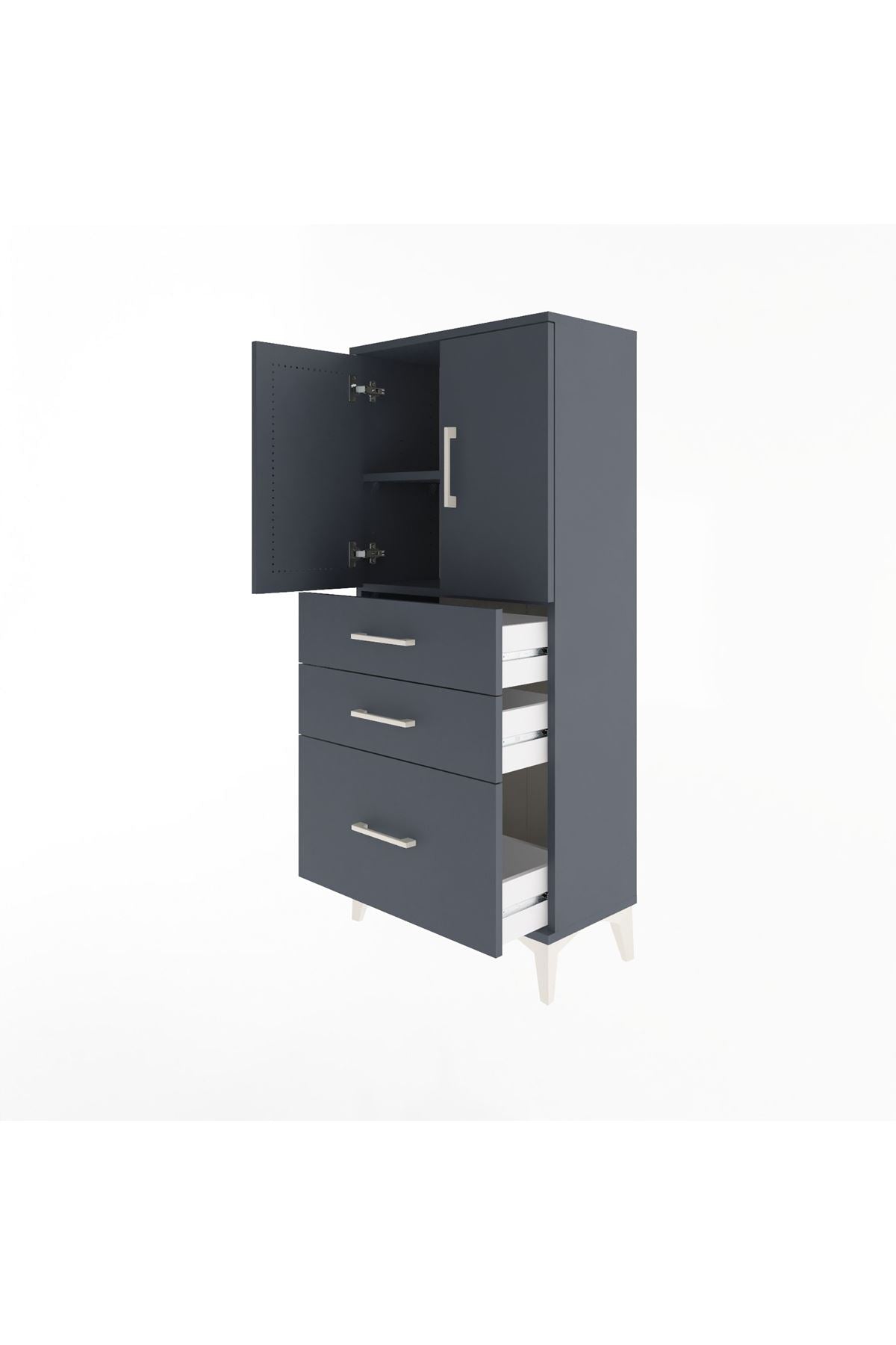 Arges Dolap 2 Raflı 3 Çekmeceli 2 Kapaklı 60x30x134 - S17M072V5A