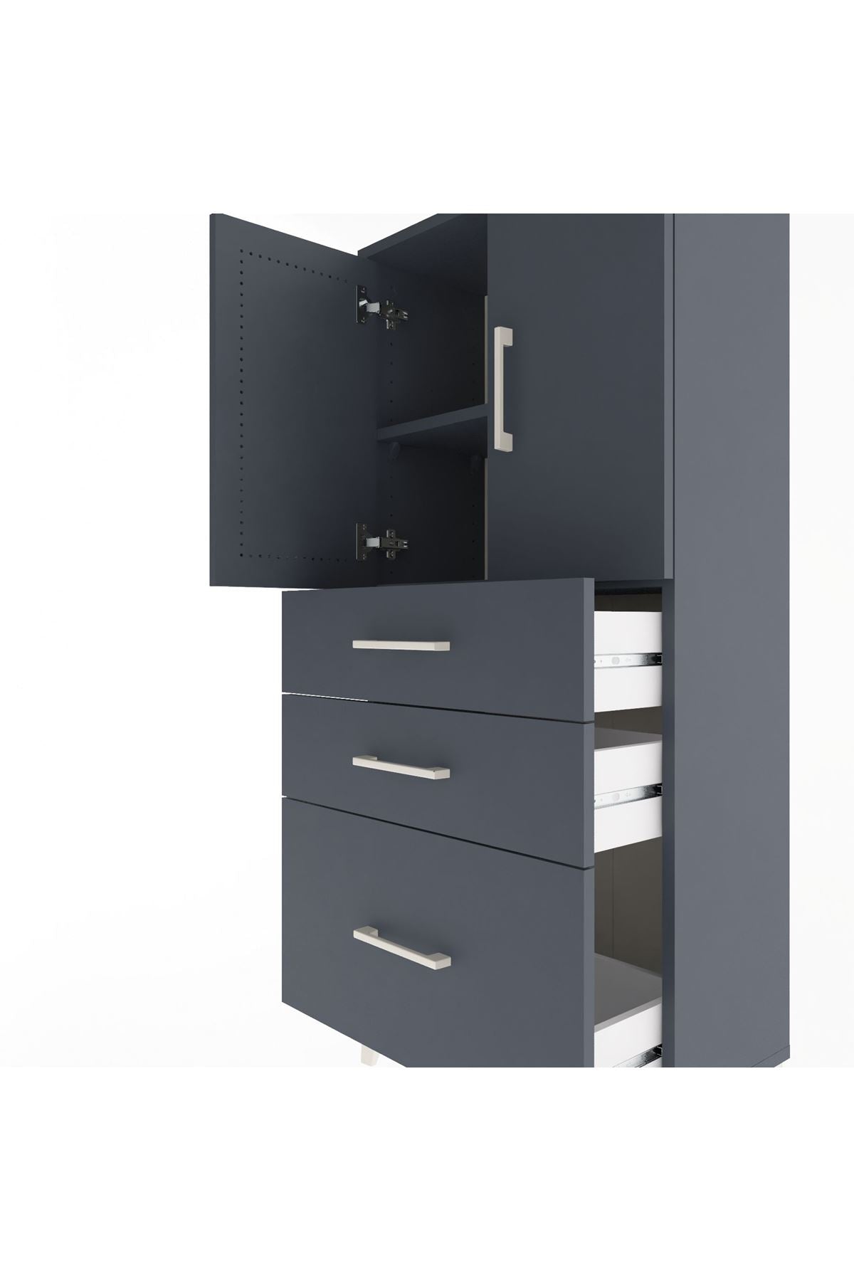 Arges Dolap 2 Raflı 3 Çekmeceli 2 Kapaklı 60x30x134 - S17M072V5A