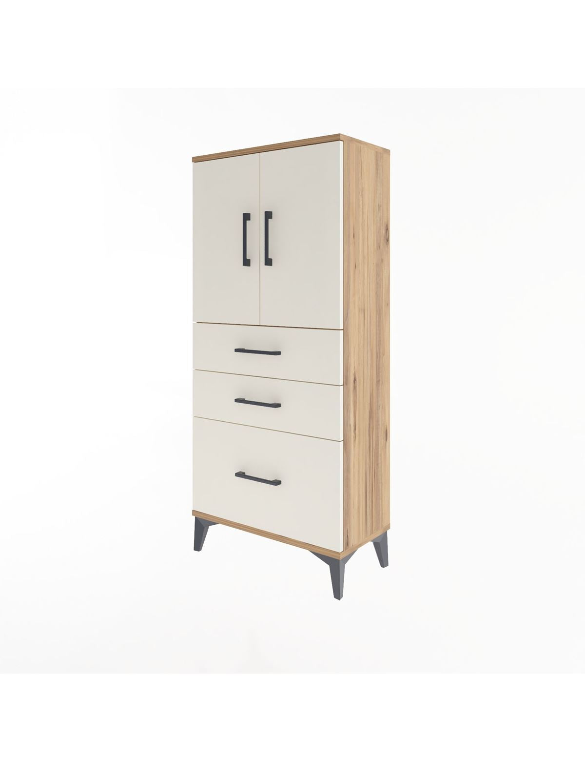 Arges Dolap 2 Raflı 3 Çekmeceli 2 Kapaklı 60x30x134 - S17M072V7A