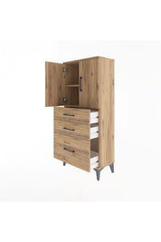 Arges Dolap 2 Raflı 3 Çekmeceli 2 Kapaklı 60x30x134 - S17M072V9A