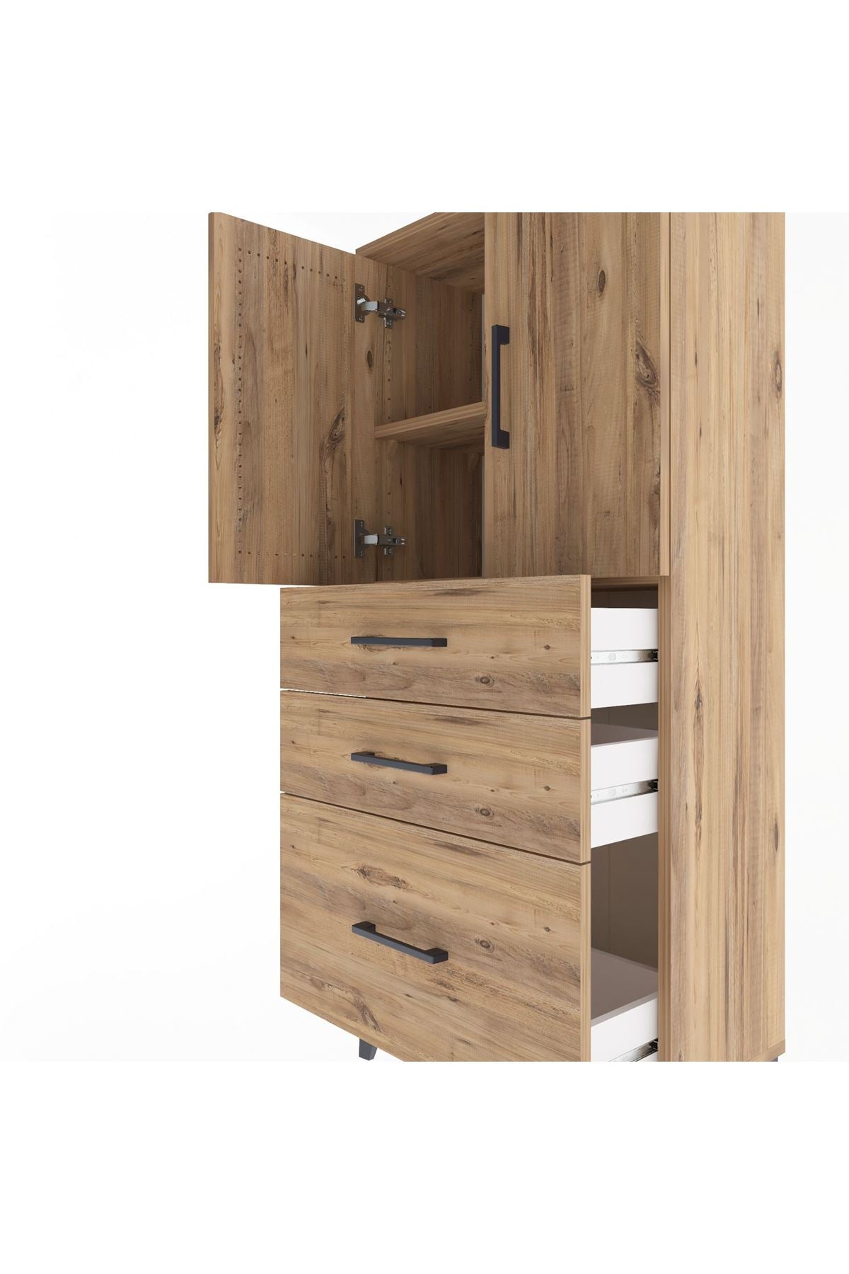 Arges Dolap 2 Raflı 3 Çekmeceli 2 Kapaklı 60x30x134 - S17M072V9A