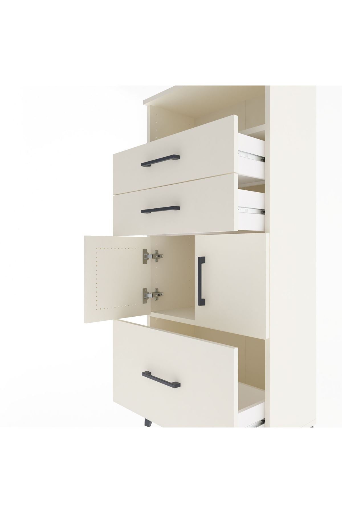 Arges Dolap 2 Raflı 3 Çekmeceli 2 Kapaklı 60x30x134 - S17M073V1A