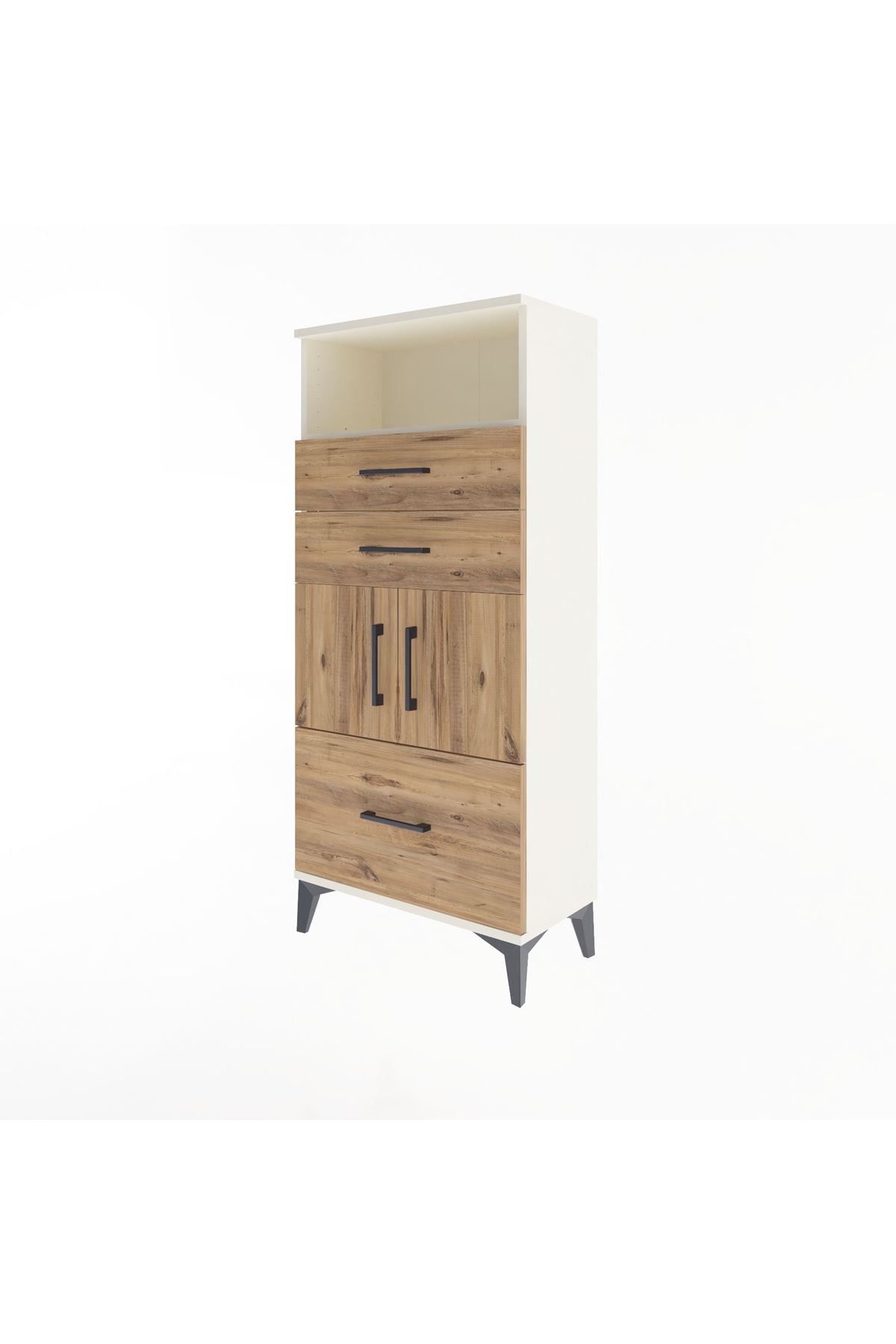 Arges Dolap 2 Raflı 3 Çekmeceli 2 Kapaklı 60x30x134 - S17M073V3A