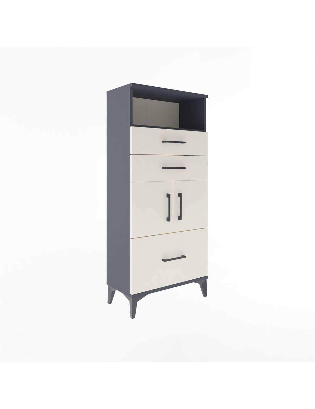 Arges Dolap 2 Raflı 3 Çekmeceli 2 Kapaklı 60x30x134 - S17M073V4A