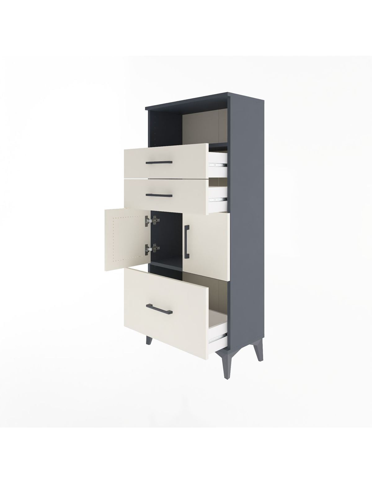 Arges Dolap 2 Raflı 3 Çekmeceli 2 Kapaklı 60x30x134 - S17M073V4A
