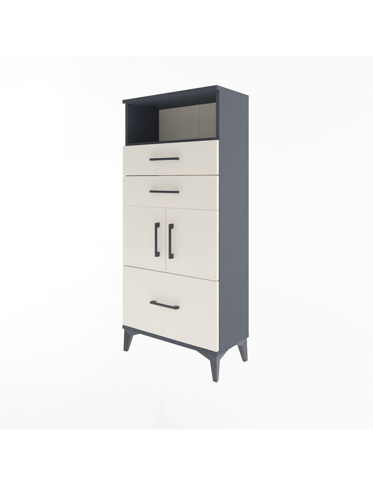 Arges Dolap 2 Raflı 3 Çekmeceli 2 Kapaklı 60x30x134 - S17M073V4A