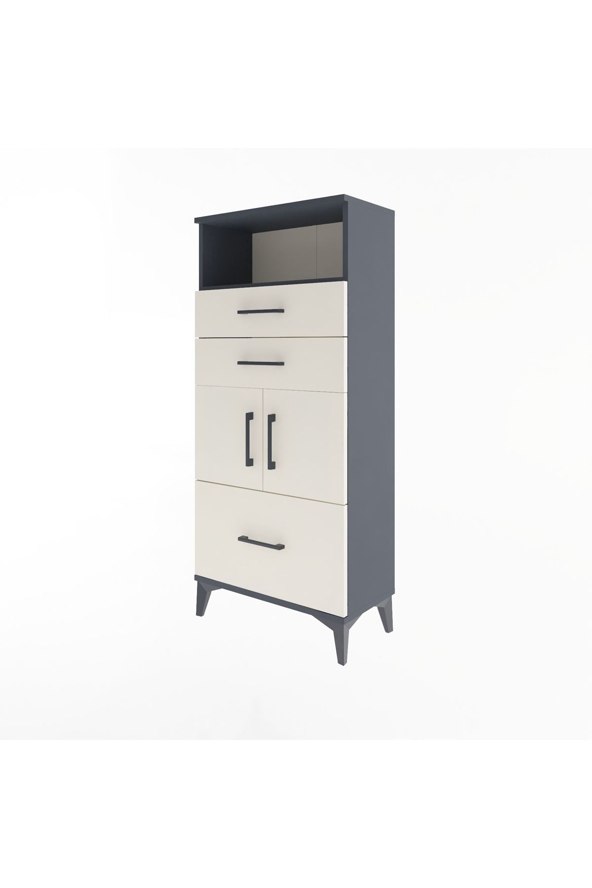 Arges Dolap 2 Raflı 3 Çekmeceli 2 Kapaklı 60x30x134 - S17M073V4A