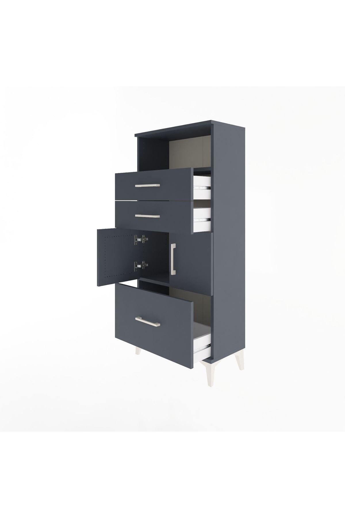 Arges Dolap 2 Raflı 3 Çekmeceli 2 Kapaklı 60x30x134 - S17M073V5A