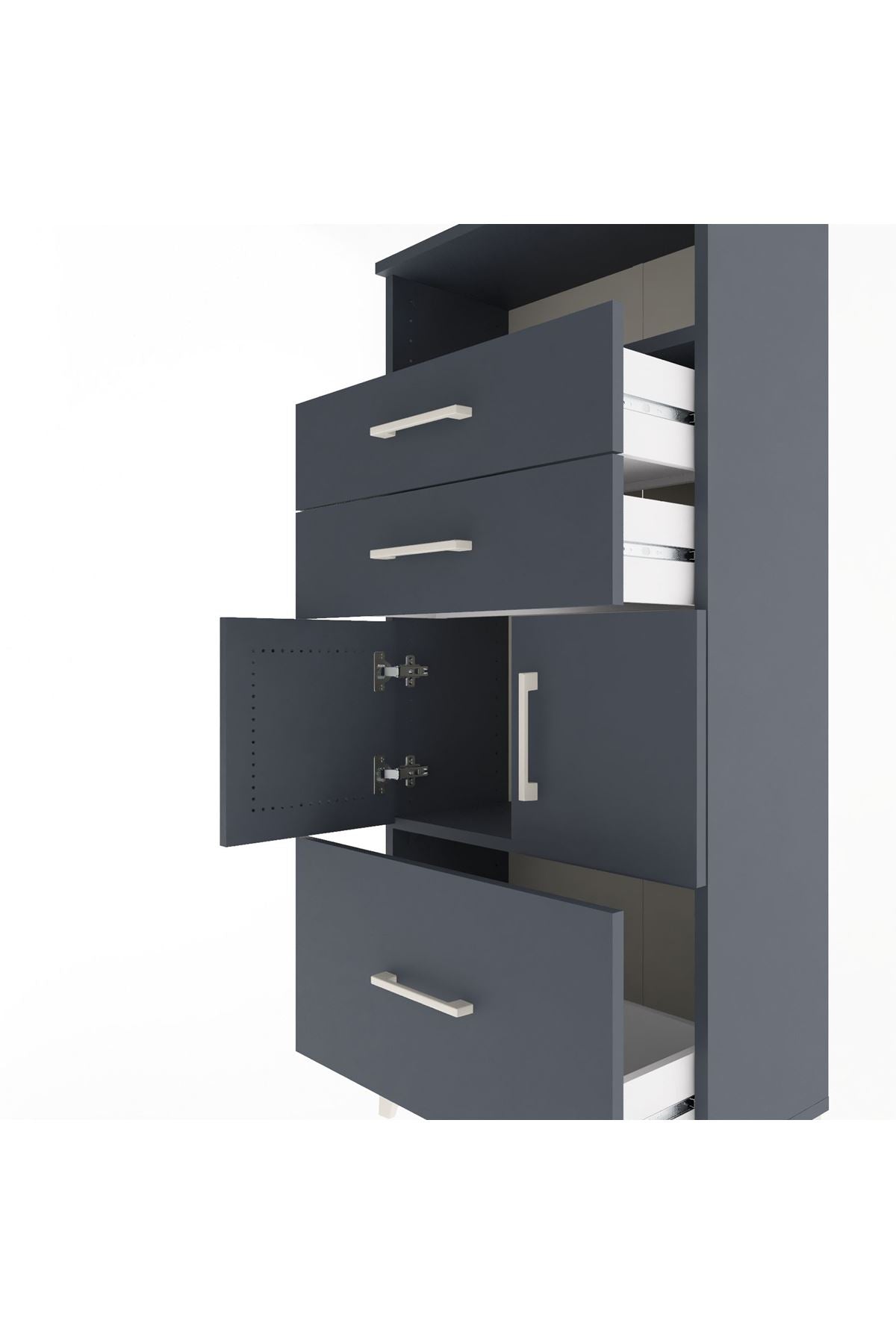 Arges Dolap 2 Raflı 3 Çekmeceli 2 Kapaklı 60x30x134 - S17M073V5A