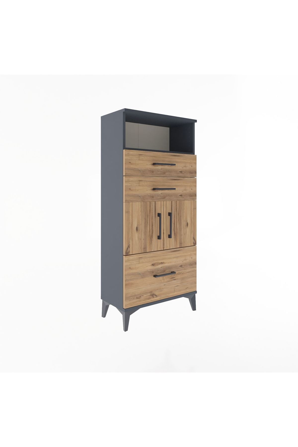 Arges Dolap 2 Raflı 3 Çekmeceli 2 Kapaklı 60x30x134 - S17M073V6A