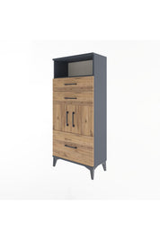 Arges Dolap 2 Raflı 3 Çekmeceli 2 Kapaklı 60x30x134 - S17M073V6A