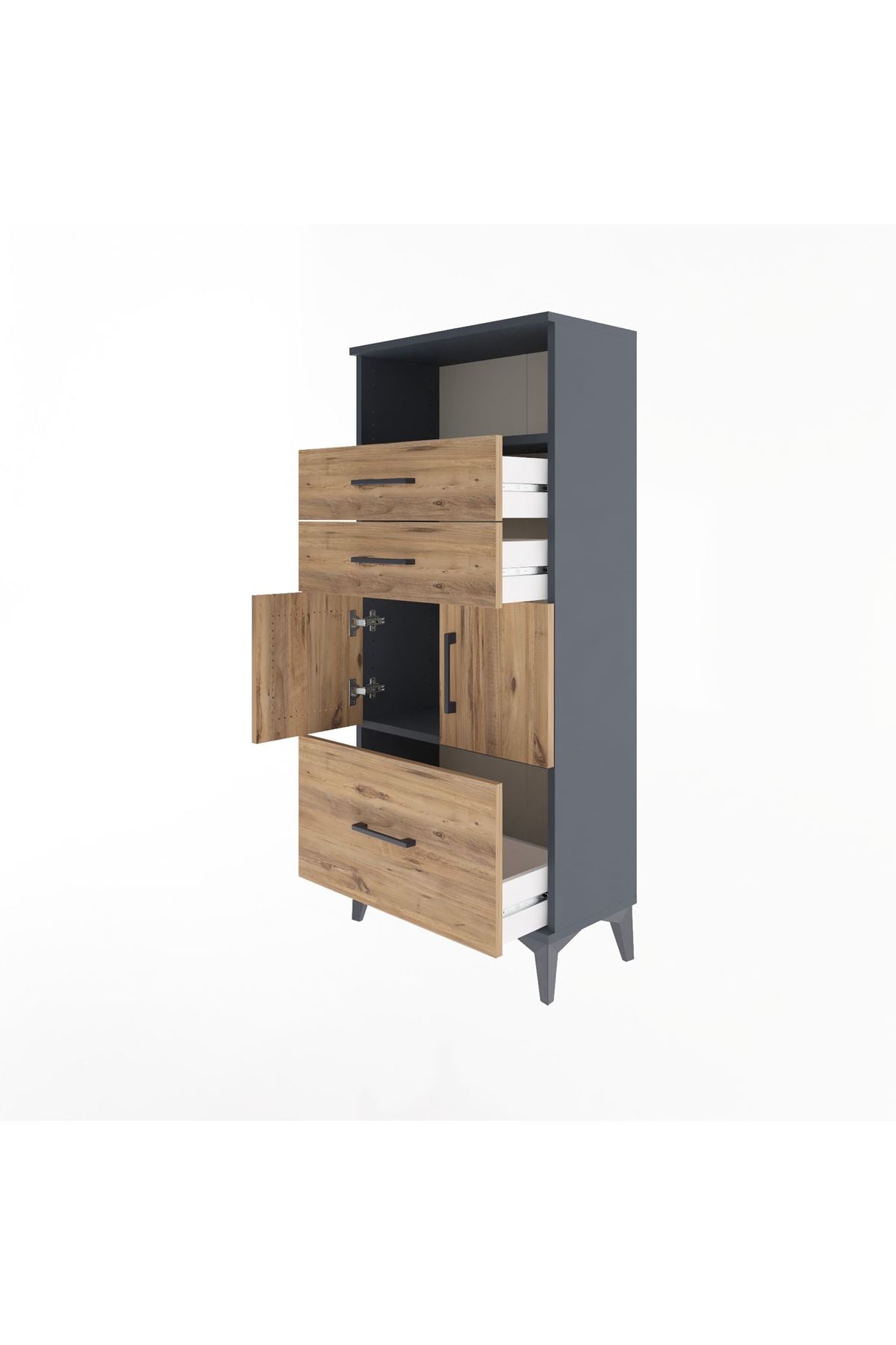 Arges Dolap 2 Raflı 3 Çekmeceli 2 Kapaklı 60x30x134 - S17M073V6A
