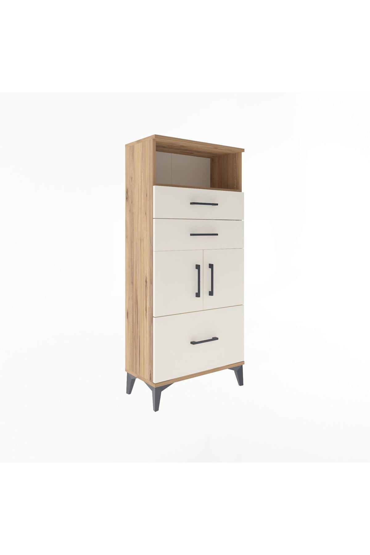 Arges Dolap 2 Raflı 3 Çekmeceli 2 Kapaklı 60x30x134 - S17M073V7A