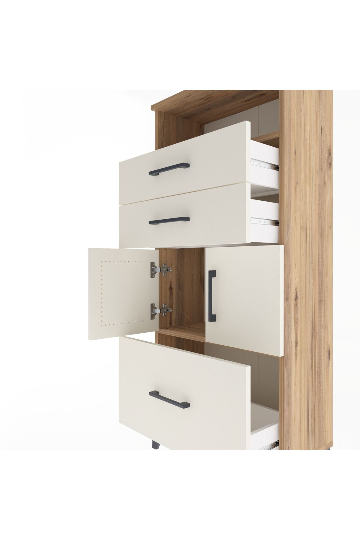 Arges Dolap 2 Raflı 3 Çekmeceli 2 Kapaklı 60x30x134 - S17M073V7A