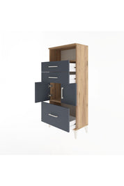 Arges Dolap 2 Raflı 3 Çekmeceli 2 Kapaklı 60x30x134 - S17M073V8A