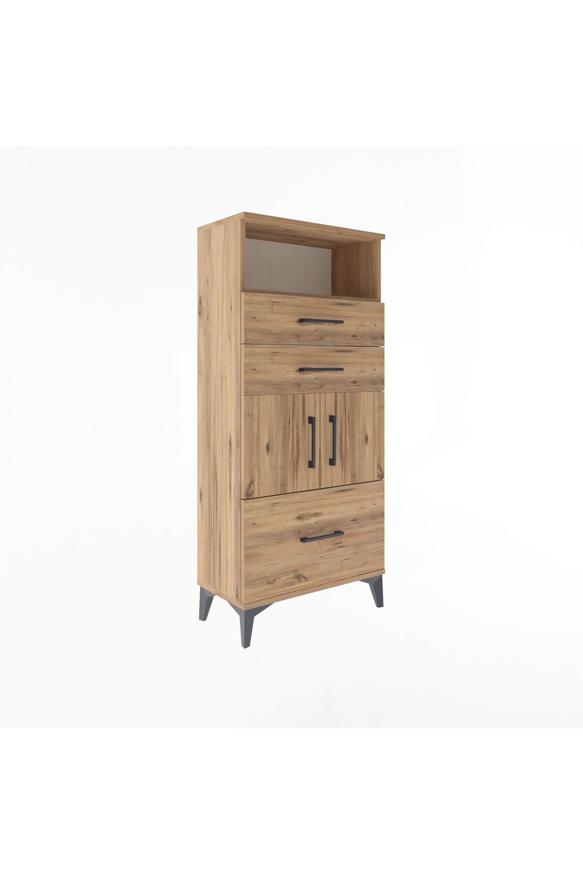 Arges Dolap 2 Raflı 3 Çekmeceli 2 Kapaklı 60x30x134 - S17M073V9A