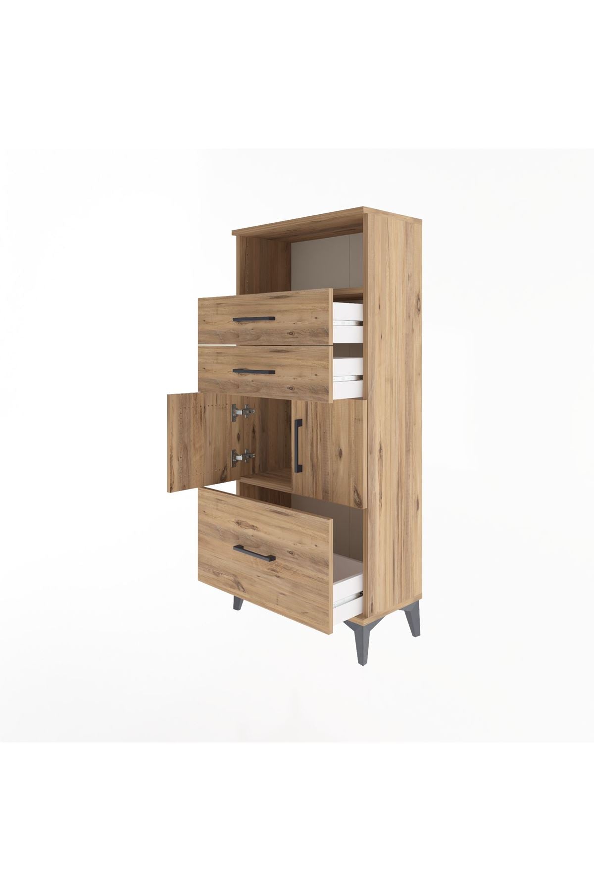 Arges Dolap 2 Raflı 3 Çekmeceli 2 Kapaklı 60x30x134 - S17M073V9A