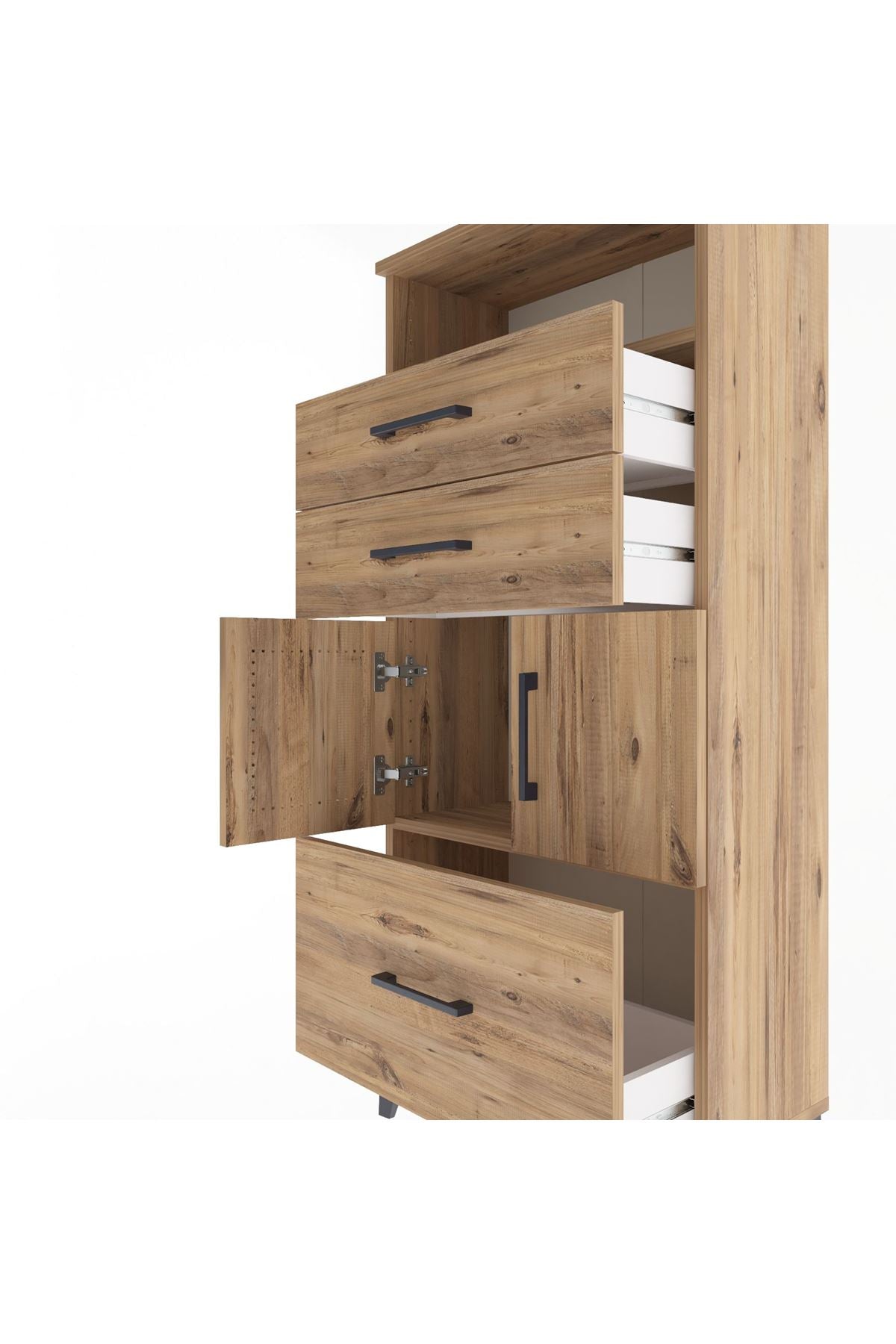 Arges Dolap 2 Raflı 3 Çekmeceli 2 Kapaklı 60x30x134 - S17M073V9A