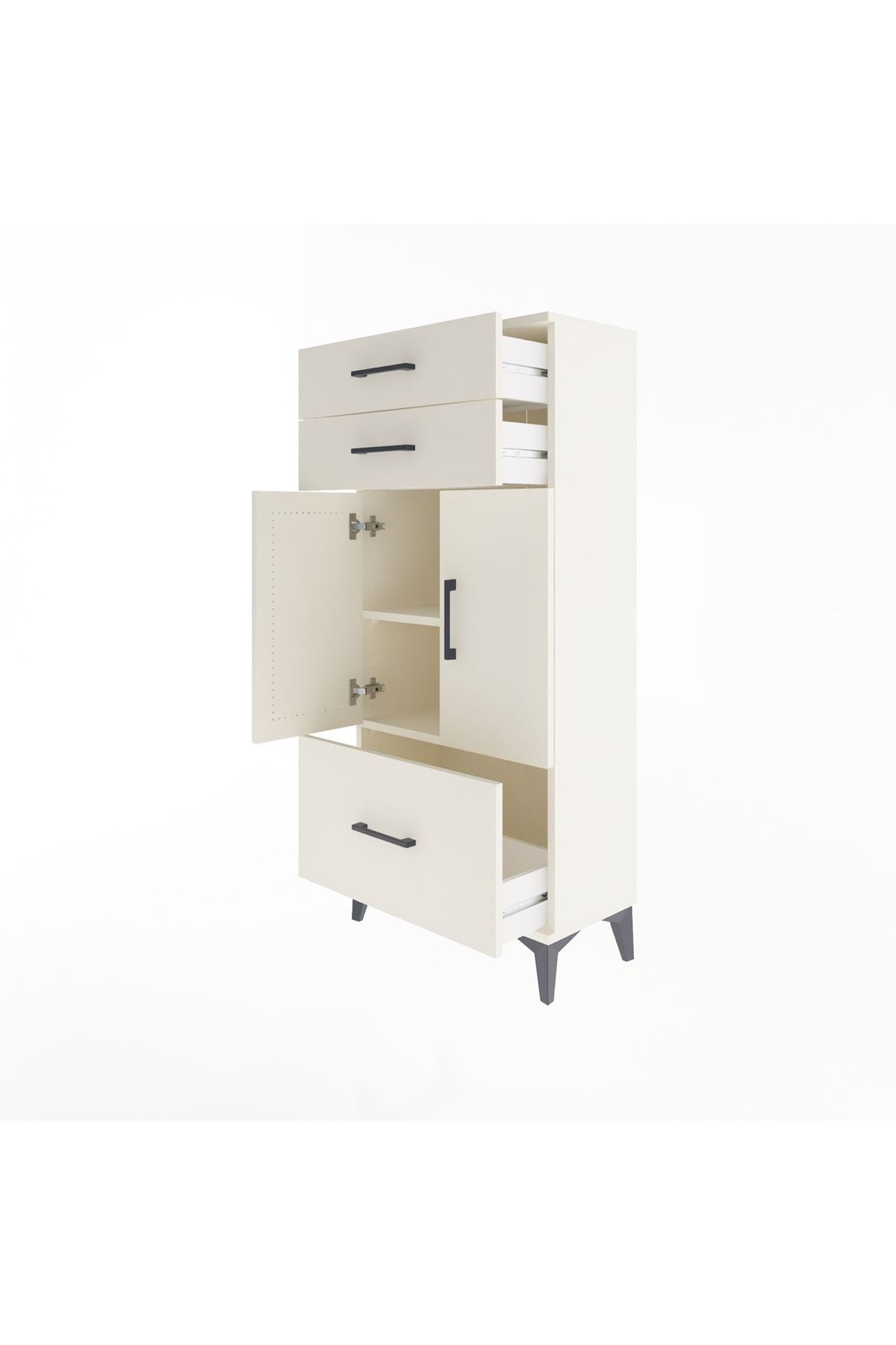 Arges Dolap 2 Raflı 3 Çekmeceli 2 Kapaklı 60x30x134 - S17M074V1A