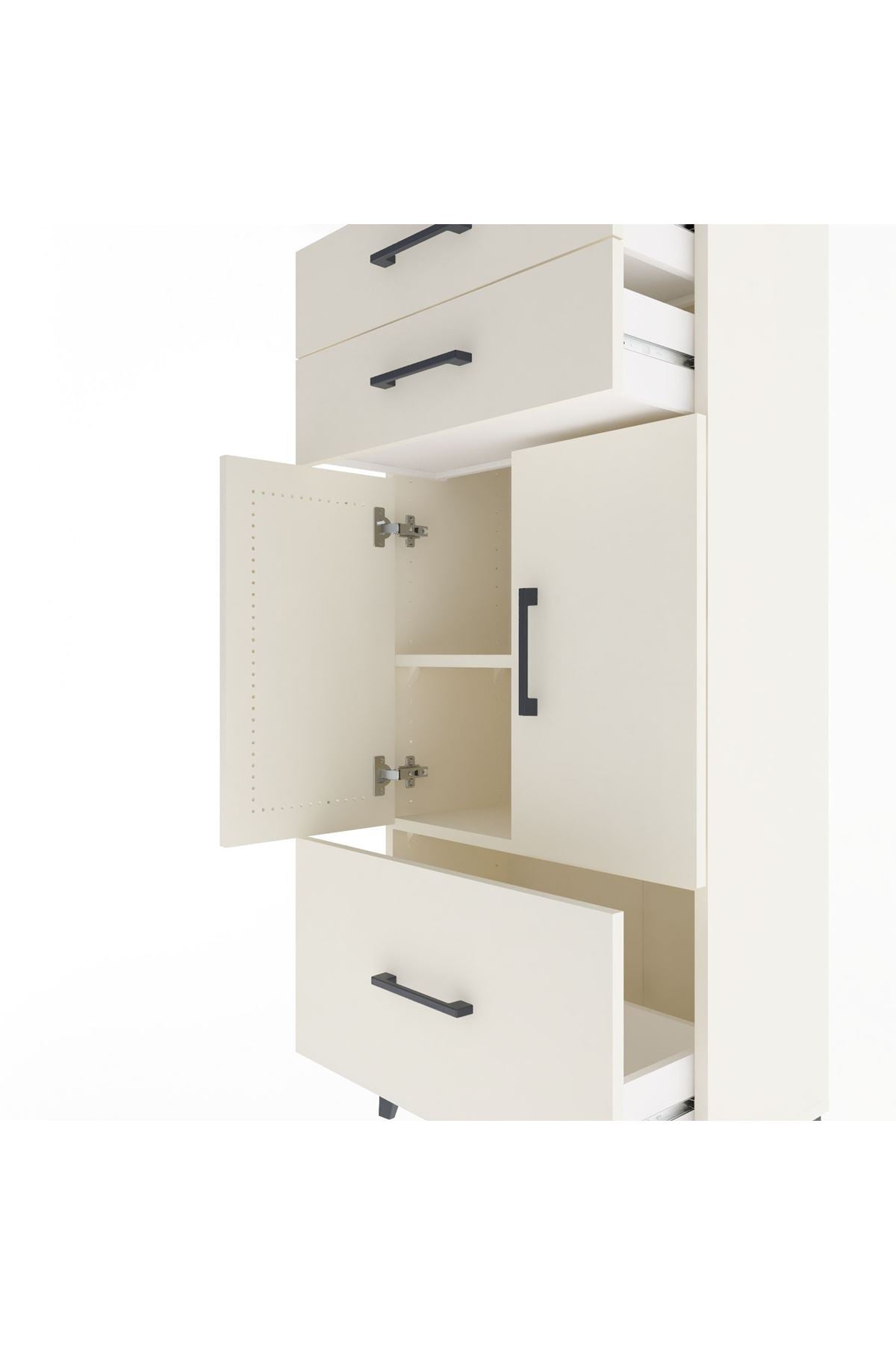 Arges Dolap 2 Raflı 3 Çekmeceli 2 Kapaklı 60x30x134 - S17M074V1A