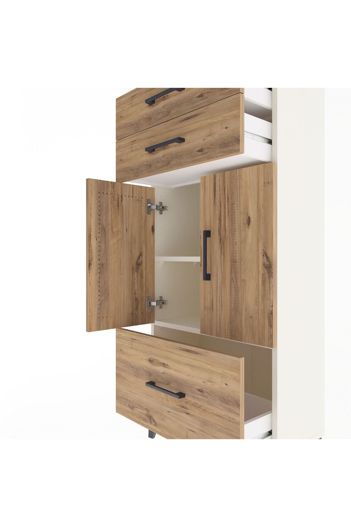 Arges Dolap 2 Raflı 3 Çekmeceli 2 Kapaklı 60x30x134 - S17M074V3A