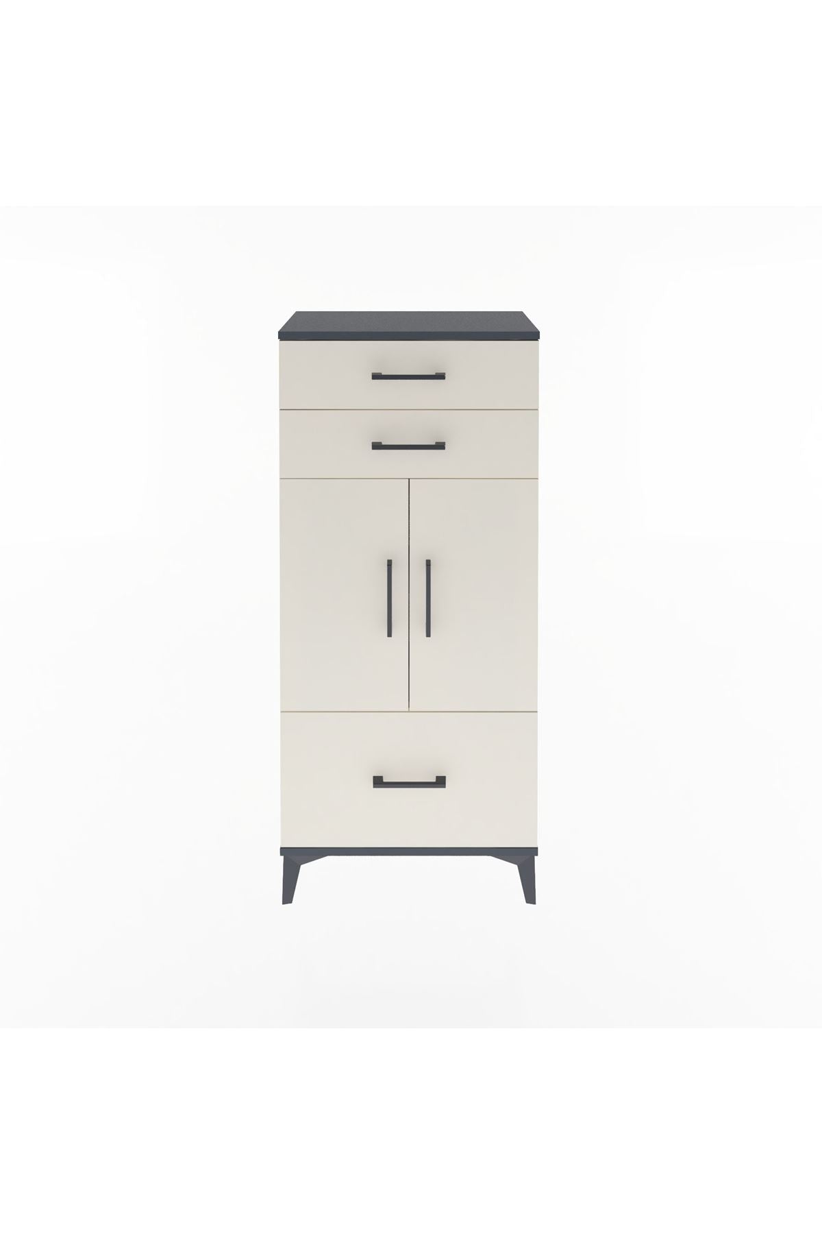 Arges Dolap 2 Raflı 3 Çekmeceli 2 Kapaklı 60x30x134 - S17M074V4A