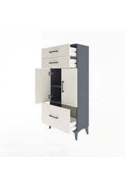 Arges Dolap 2 Raflı 3 Çekmeceli 2 Kapaklı 60x30x134 - S17M074V4A