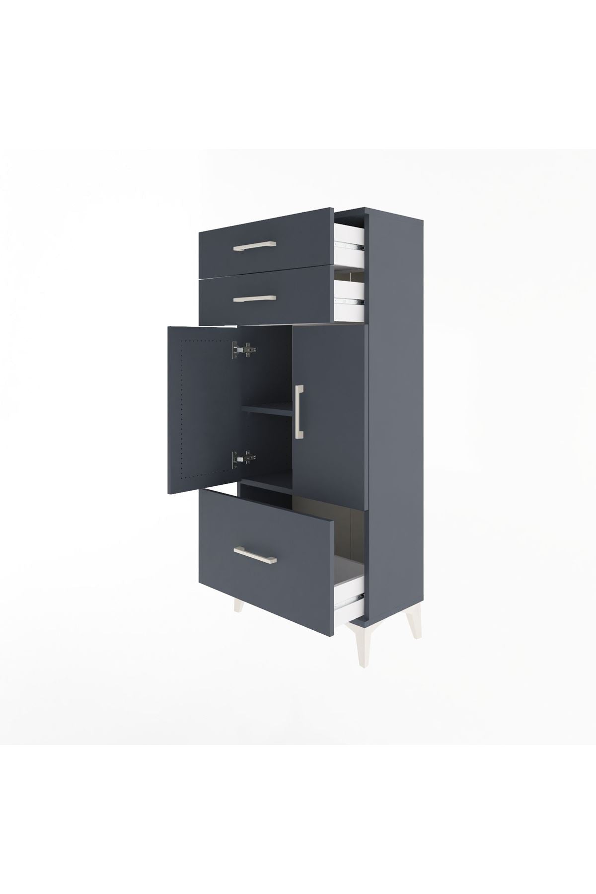 Arges Dolap 2 Raflı 3 Çekmeceli 2 Kapaklı 60x30x134 - S17M074V5A
