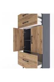 Arges Dolap 2 Raflı 3 Çekmeceli 2 Kapaklı 60x30x134 - S17M074V6A