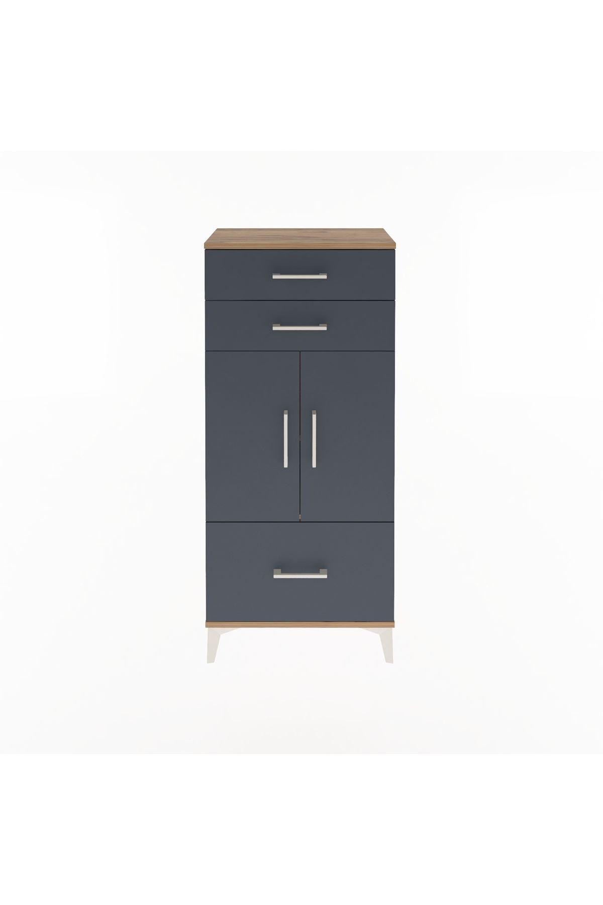 Arges Dolap 2 Raflı 3 Çekmeceli 2 Kapaklı 60x30x134 - S17M074V8A
