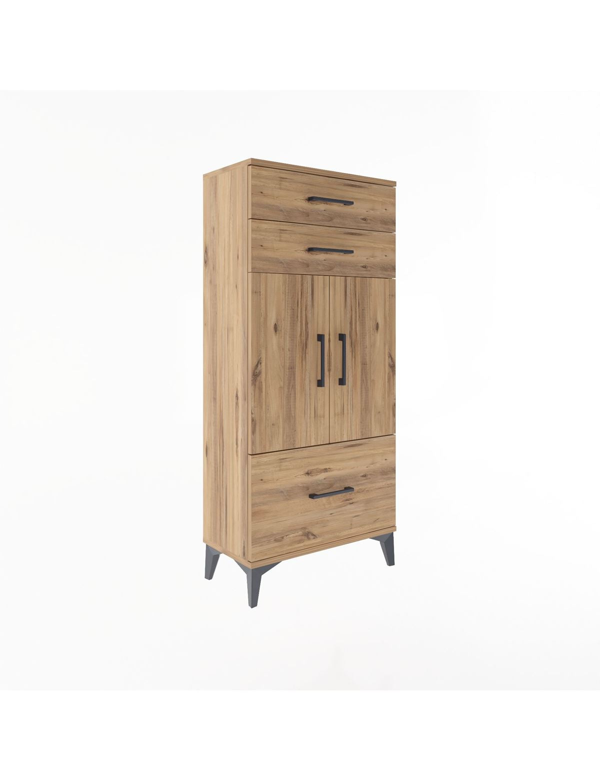 Arges Dolap 2 Raflı 3 Çekmeceli 2 Kapaklı 60x30x134 - S17M074V9A