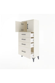 Arges Dolap Tek Raflı 4 Çekmeceli 2 Kapaklı 60x30x134 - S17M075V1A