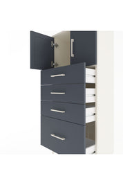 Arges Dolap Tek Raflı 4 Çekmeceli 2 Kapaklı 60x30x134 - S17M075V2A