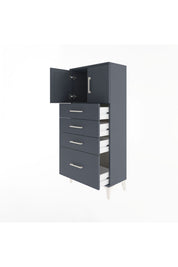 Arges Dolap Tek Raflı 4 Çekmeceli 2 Kapaklı 60x30x134 - S17M075V5A