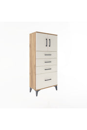 Arges Dolap Tek Raflı 4 Çekmeceli 2 Kapaklı 60x30x134 - S17M075V7A