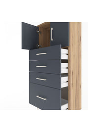 Arges Dolap Tek Raflı 4 Çekmeceli 2 Kapaklı 60x30x134 - S17M075V8A