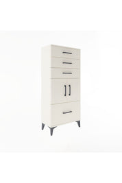 Arges Dolap Tek Raflı 4 Çekmeceli 2 Kapaklı 60x30x134 - S17M076V1A