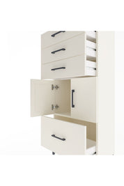 Arges Dolap Tek Raflı 4 Çekmeceli 2 Kapaklı 60x30x134 - S17M076V1A