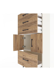 Arges Dolap Tek Raflı 4 Çekmeceli 2 Kapaklı 60x30x134 - S17M076V3A