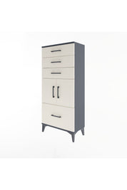 Arges Dolap Tek Raflı 4 Çekmeceli 2 Kapaklı 60x30x134 - S17M076V4A